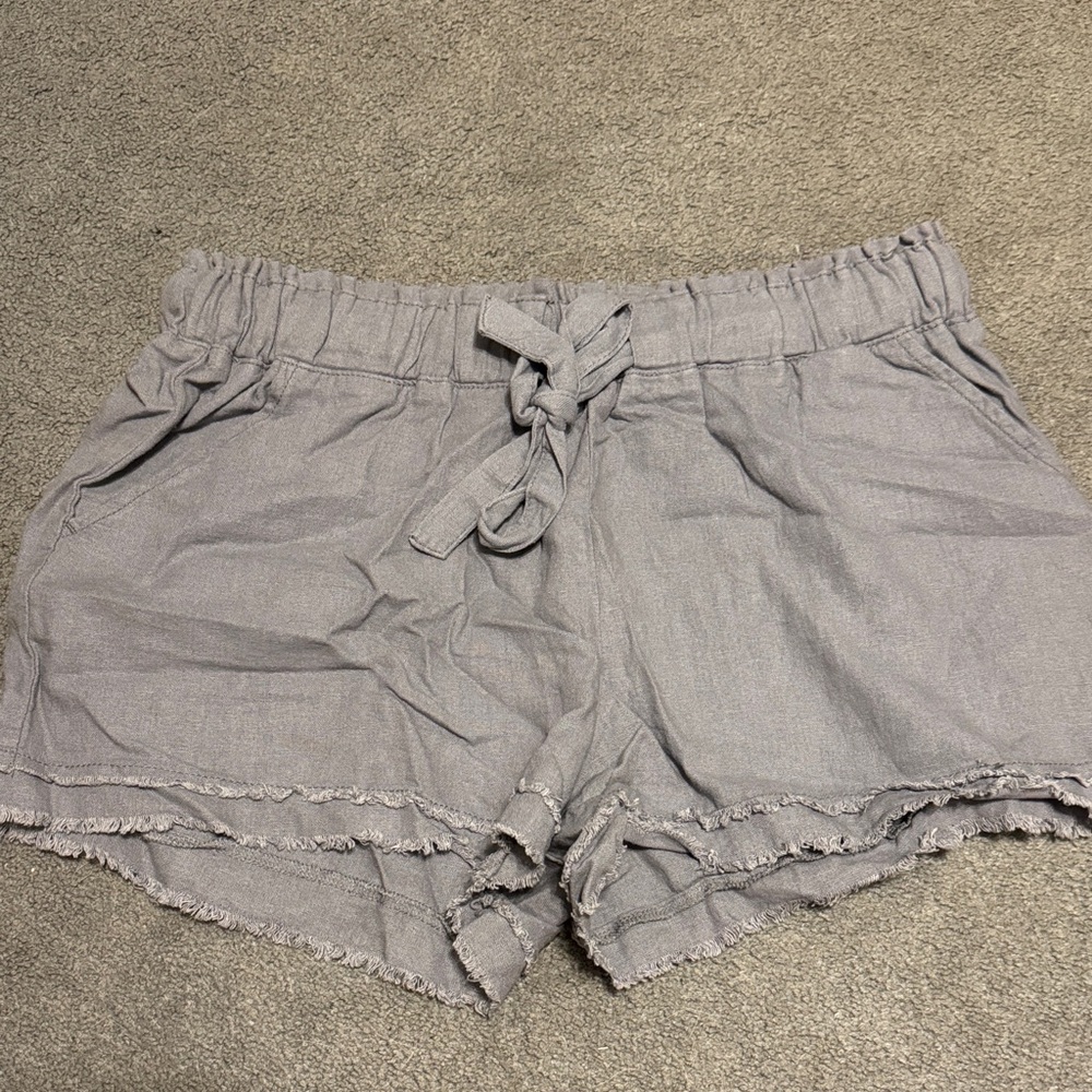 Rewash Gray Linen Shorts